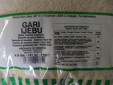 MP weiße Gari Ijebu - Maniokmehl 4kg Nettogewicht